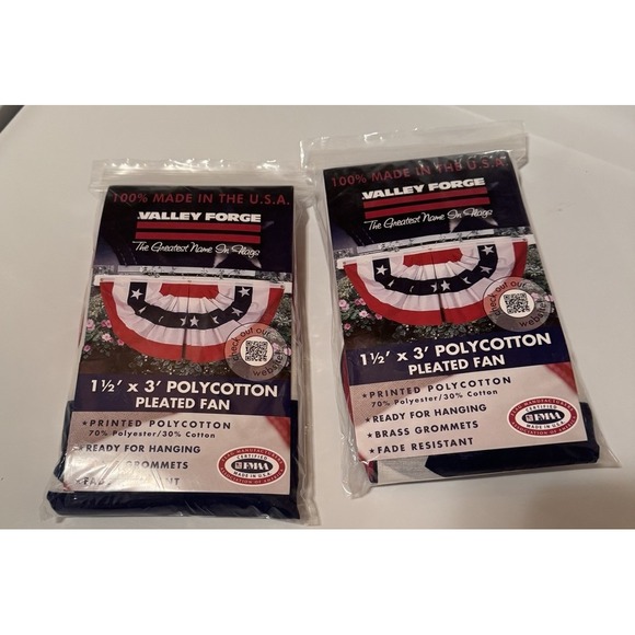 Valley Forge Flag Other - Valley forge Flag Pleated 18" X 36" Polycotton 100% USA Made PACK OF 2